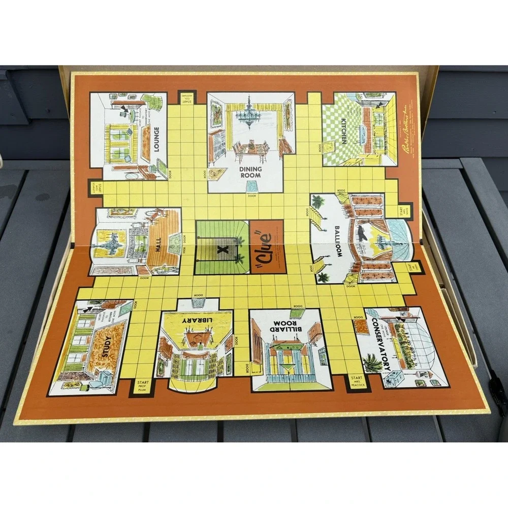 Vintage Parker Brothers detective board game Clue 1963 version complete nice box